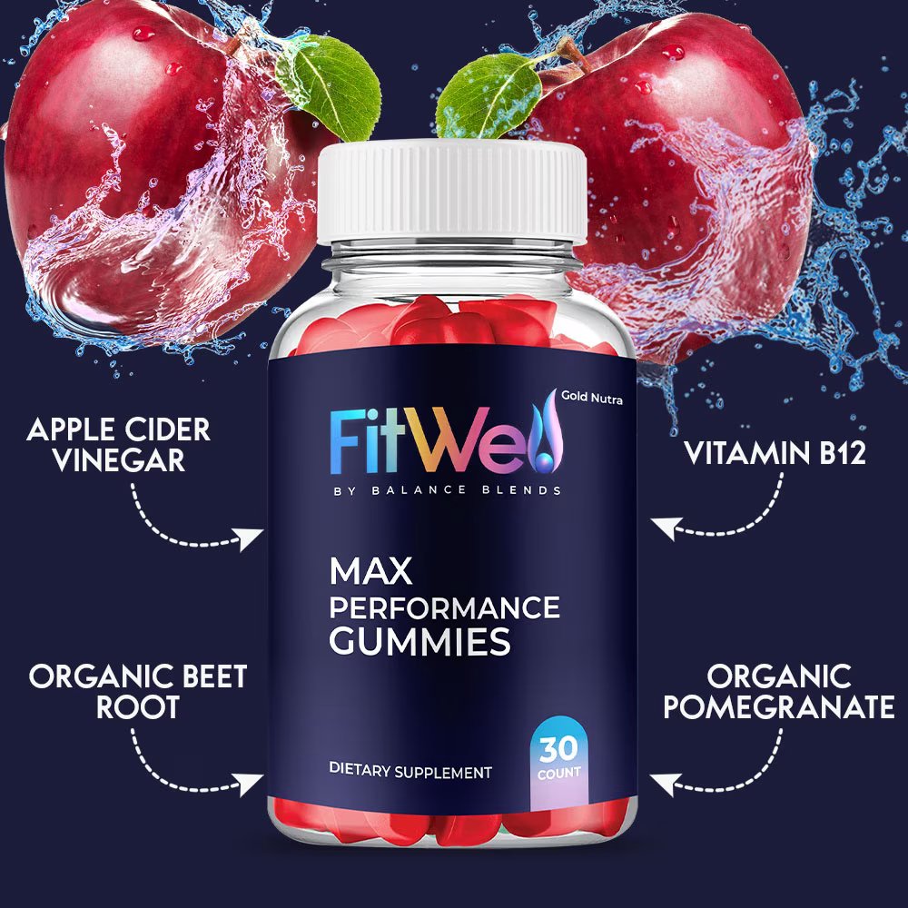 Fitwell gummies with apple cider vinegar, vitamin B12, organic beet root and organic pomegranate